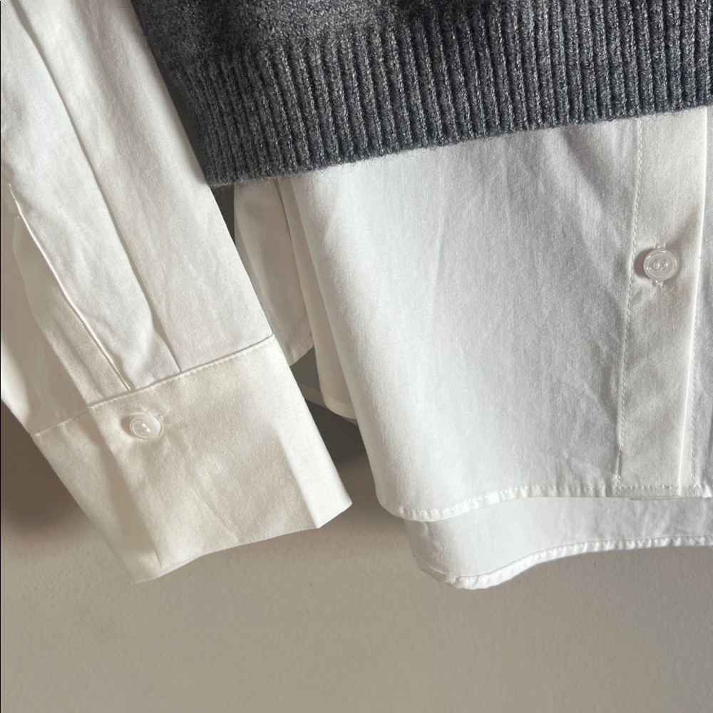 Zara Kids || Poplin Shirt with Knitted Vest + Velvet Bows - Picture 5 of 6